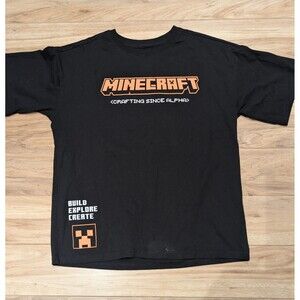Minecraft T-Shirt Youth Size 18 "Crafting Since Alpha" Creeper TNT Black